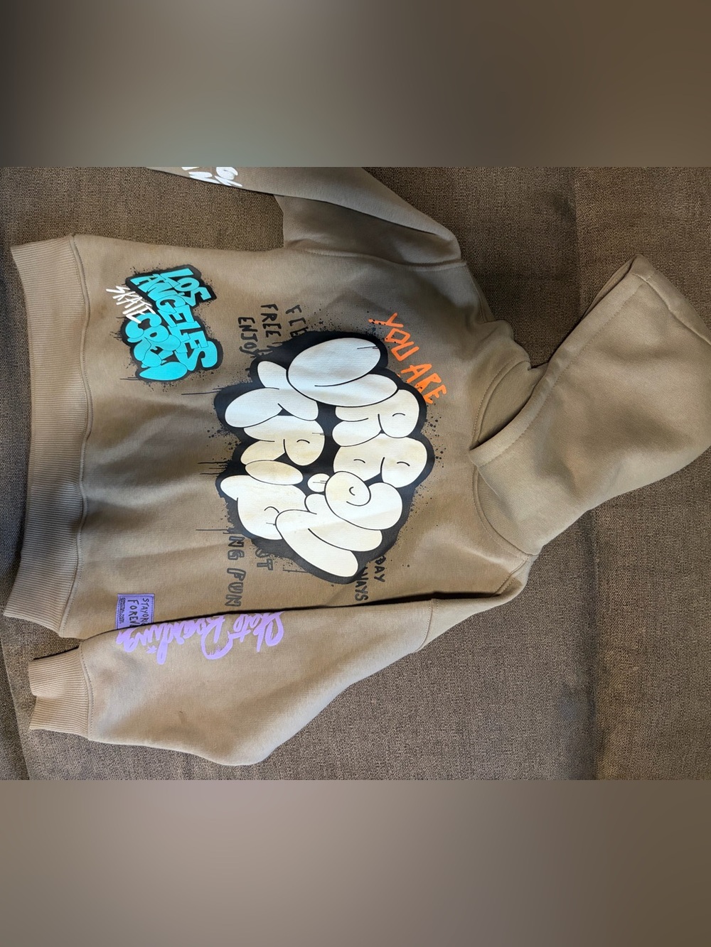 Zara Olive Green Kids Sweatshirt with White Label